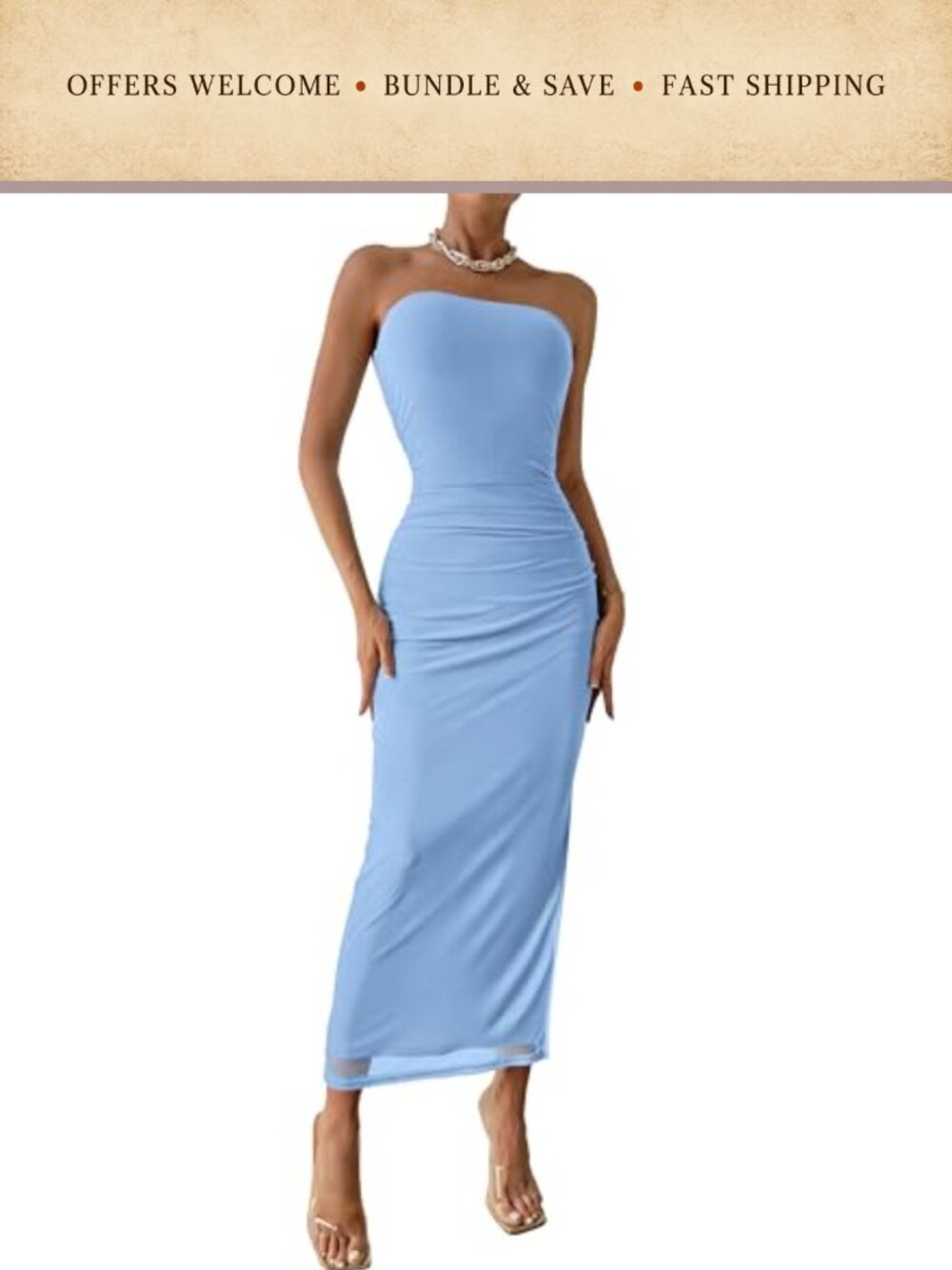 Strapless Bodycon Floral Maxi Dress Sleeveless Backless Ruched Slit Party